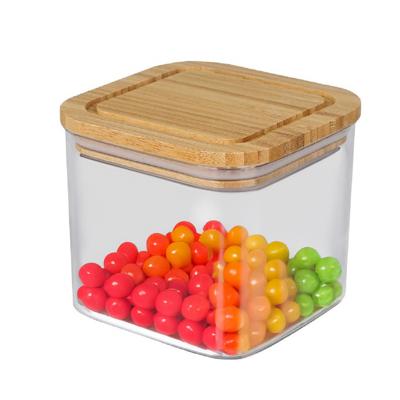 Bambou & Co keuken voorraadpot - 1L - kunststof/bamboe - met luchtdichte deksel