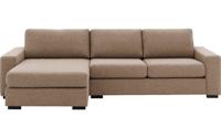 Goossens Hoekbank Lucca Met Chaise Longue bruin, stof, 2,5-zits, stijlvol landelijk met chaise longue links