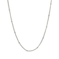 Platte schakelketting met bolletjes - Stainless steel - Zilver - 38 - 40 - 42 cm