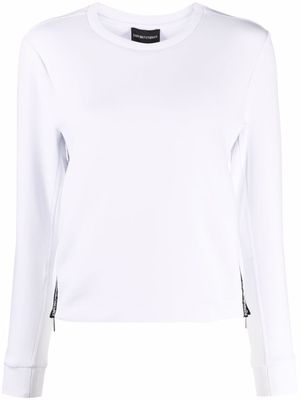 Emporio Armani sweat manches-longues à bande logo - Blanc