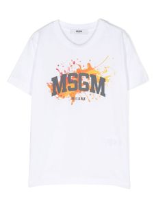 MSGM Kids t-shirt à logo imprimé - Blanc