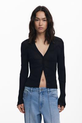 Getailleerd vest met texturen - BLACK - XS