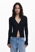 Getailleerd vest met texturen - BLACK - XS