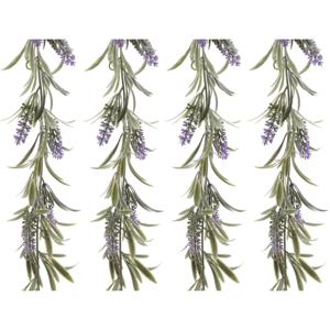 Decoris Lavendel Bloemen slinger - 4x stuks - Paars - kunstplanten - 80 cm