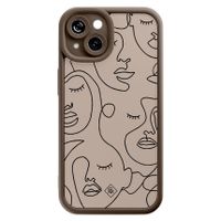 iPhone 15 siliconen case - Abstract faces
