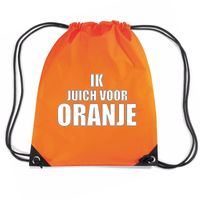 Ik juich voor ORANJE nylon supporter rugzakje/sporttas oranje - EK/ WK voetbal / Koningsdag   -