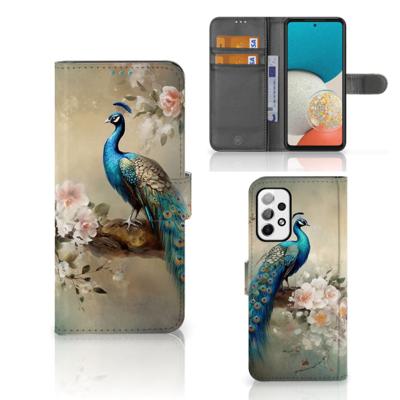 Telefoonhoesje | Met pasjeshouder | voor Samsung Galaxy A73 5G Vintage Pauwen