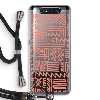 Marrakech Pink: Samsung Galaxy A80 Transparant Hoesje met koord