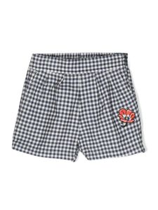 Kenzo Kids short en coton à carreaux vichy - Bleu