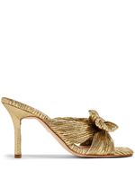 Loeffler Randall mules plissées Claudia 80 mm à détail de nœud - Or - thumbnail