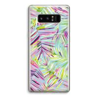 Tropical Palms Blue: Samsung Galaxy Note 8 Transparant Hoesje - thumbnail