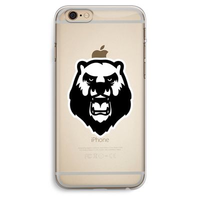 Angry Bear (white): iPhone 6 Plus / 6S Plus Transparant Hoesje