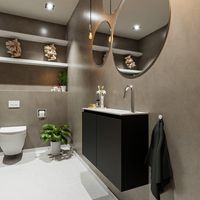 Toiletmeubel Mondiaz Ture | 80 cm | Meubelkleur Urban | Eden wastafel Talc Rechts | 1 kraangat