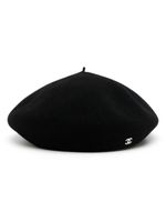 CHANEL Pre-Owned béret à logo brodé - Noir