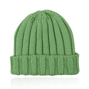 LGT JWLS Grofgebreide Dames Beanie met Omslagrand - Appelgroen