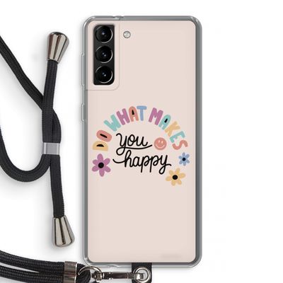 Happy days: Samsung Galaxy S21 Plus Transparant Hoesje met koord