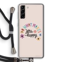 Happy days: Samsung Galaxy S21 Plus Transparant Hoesje met koord