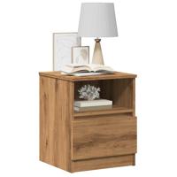 Nachtkastjes 2 st 40x40x50 cm bewerkt hout artisanaal eiken Nachtkastjes 2 st 40x40x50 cm bewerkt hout artisanaal eiken