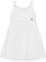 Dolce & Gabbana Kids robe en popeline à broderie anglaise - Blanc