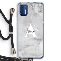 Ivory Marble: Motorola Moto G9 Plus Transparant Hoesje met koord