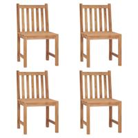 Tuinstoelen 4 st massief teakhout