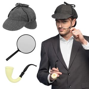 Boland Carnaval verkleed set Detective - Pet/pijp/vergrootglas - Sherlock - volwassenen   -