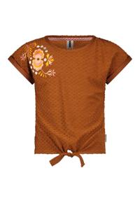 B.Nosy Meisjes t-shirt met knoop - Bella - Pinda