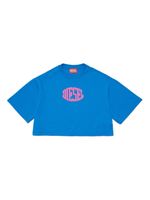 Diesel Kids t-shirt en coton Tarki à coupe crop - Bleu - thumbnail