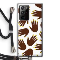 Hands dark: Samsung Galaxy Note 20 Ultra / Note 20 Ultra 5G Transparant Hoesje met koord