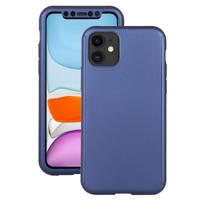 Voor iPhone 11 schokbestendige PC volledige dekking beschermhoes met gehard glas film (blauw)