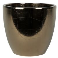 Plantenpot/bloempot in een strakke Scandinavische look goud Dia 24 cm en Hoogte 22 cm