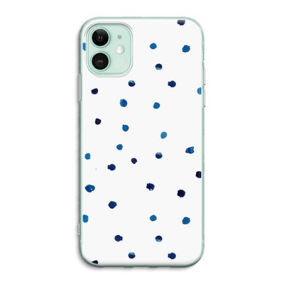 Blauwe stippen: iPhone 11 Transparant Hoesje