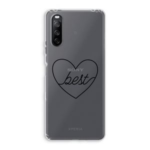 Best heart black: Sony Xperia 10 III Transparant Hoesje