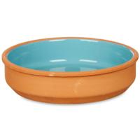 La Dehesa tapas/creme brulee schaaltje - 4x stuks - terracotta/blauw - 16 x 4 cm