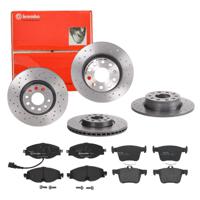 Remmenset, remschijf BREMBO, Remschijftype: Geperforeerd, Inbouwplaats: Achteras: , u.a. für VW, Seat, Audi, Skoda