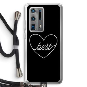 Best heart black: Huawei P40 Pro Plus Transparant Hoesje met koord