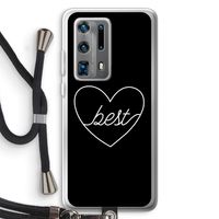 Best heart black: Huawei P40 Pro Plus Transparant Hoesje met koord