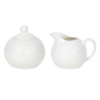 Melk en suikerpot Diamond porselein