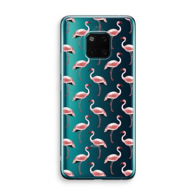 Flamingoprint groen: Huawei Mate 20 Pro Transparant Hoesje