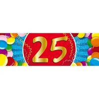 25 jaar leeftijd sticker - 19 x 6 cm - verjaardag - jubileum - versiering