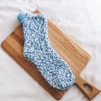3 paren kerst vrouwen pluizig sokken warme winter gezellige lounge sokken (licht blauw)