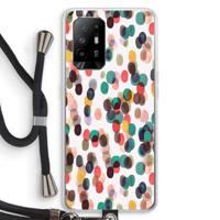 Tropical Dots: Oppo A94 5G Transparant Hoesje met koord - thumbnail