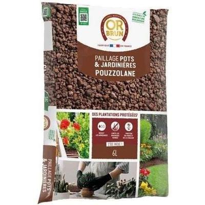Pozzolana Mulch - BRUIN GOUD - OBRPPOU6U - 6L - Plantenbescherming