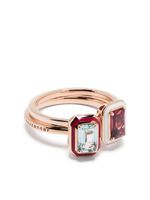 Selim Mouzannar lot de bagues Mina en or rose 18ct sertie de tourmaline et de rhodolite - thumbnail