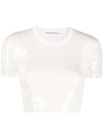 Alexander Wang t-shirt orné de sequins - Blanc