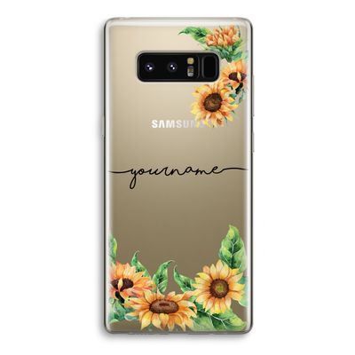 Zonnebloemen: Samsung Galaxy Note 8 Transparant Hoesje
