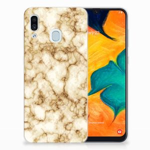 Samsung Galaxy A30 TPU Siliconen Hoesje Marmer Goud