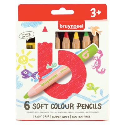 Bruynzeel kids zachte kleurpotloden, 6st.