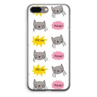 Meow: iPhone 8 Plus Transparant Hoesje Meow: iPhone 8 Plus Transparant Hoesje