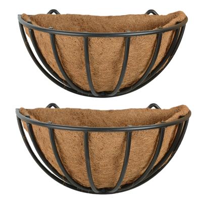 Esschert Design Plantenmand - 2x stuks - hangend - metaal - 35 x 20 cm